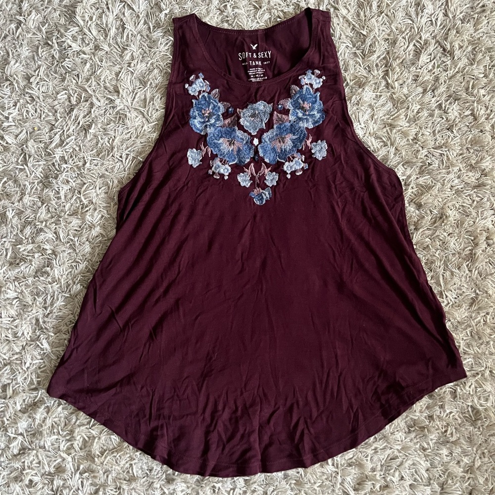 American Eagle Soft Tank with Embroidery